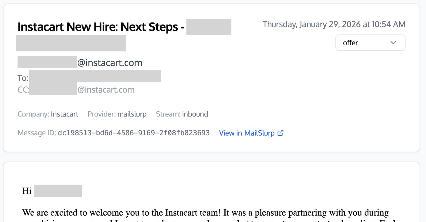 Customer screenshot from Instacart